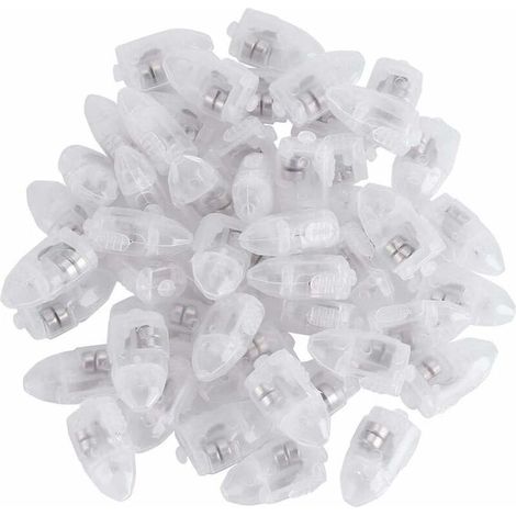 [NUNCA USADO]50 luces LED blancas con forma de globo, larga duración, para decoración de fiestas y bodas. (1/4)