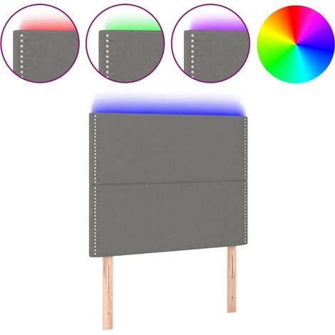 Maison Exclusive - LED Kopfteil Dunkelgrau 100x5x118/128 cm Stoff