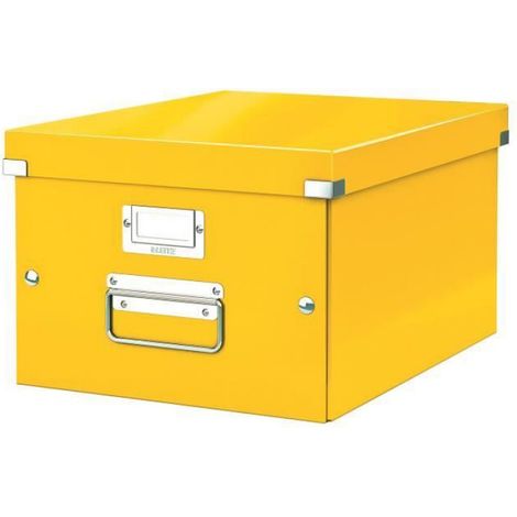 Boîte De Rangement - Carton - H 16 X L 21,7 X P 28 Cm - Jaune - 1 Pièce