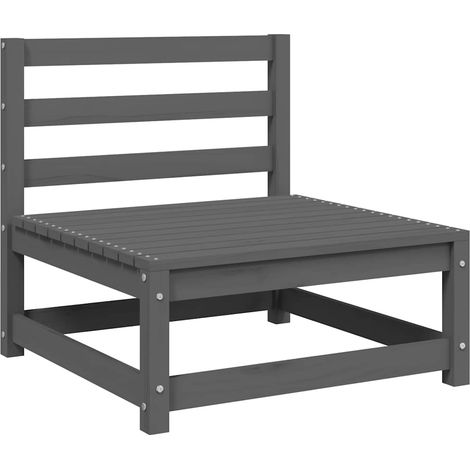 Maison Exclusive - Garten-Mittelsofa mit Anthrazit Kissen Grau Ma (1/5)