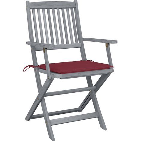 Maison Exclusive - Sedie da Giardino Pieghevoli 4pz con Cuscini in Massello Acacia