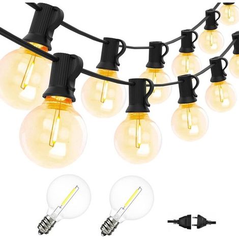 Luci a stringa LED per esterni, luci a stringa collegabili, illuminazione da giardino, cavo LED impermeabile con spina e filo di alluminio, illuminazione per feste (1/5)