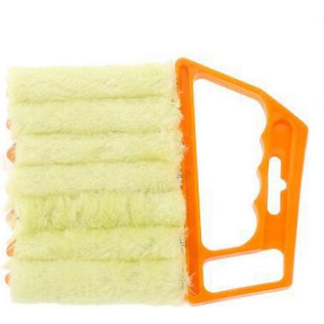 Mini brosse de nettoyage pour stores et volets, multifonctionnelle, jaune, pour la maison et l'hôtel. (1/5)