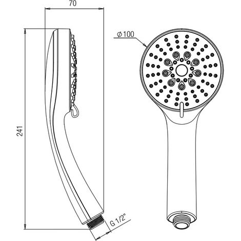 Pommeau de douche universel chromé anticalcaire pour salle de bain, ensemble de pommeau de douche multifonctionnel à pression et à économie d'eau, accessoires de robinetterie de salle de bain (1/4)