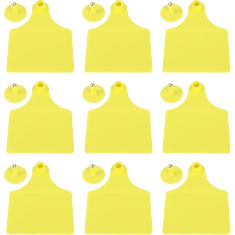 Étiquette auriculaire pour animaux, anti-détachement, vierge, étiquette auriculaire séparée, jaune, étiquette auriculaire vierge pour porc, grande taille. (1/5)
