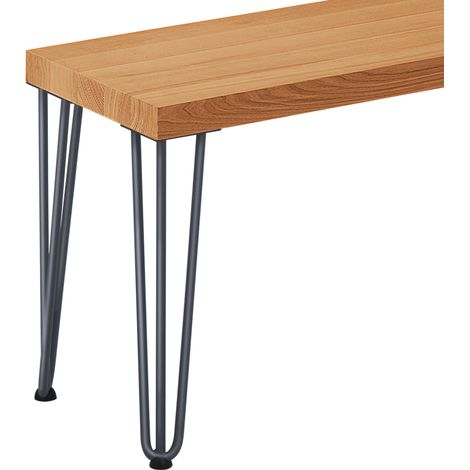 LAMO Manufaktur Tabouret pour salle à manger 30x40x47 cm (l x L x h), pied en métal modèle Simple Gris/ couleur rustique, LSB-01-A-003-40-7016S
