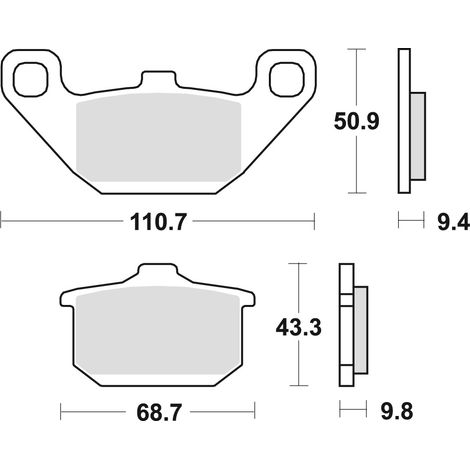 Pastiglie freno TRW ZF KH85 organiche per Kawasaki EN 500 90-03, GPZ 600 85-90, VN 750 86-95, GTR 1000 86-93, ZR 1100 96-97, VN 1500 87-99, anteriori/posteriori