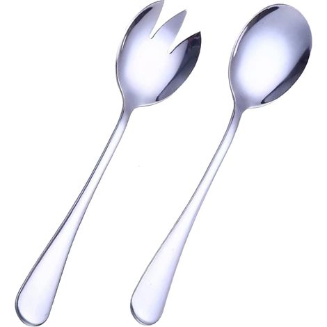 Set de couverts de table argentés pour salade en acier inoxydable mat pour restaurant et camping service pour buffet et mariage élégant (1/5)
