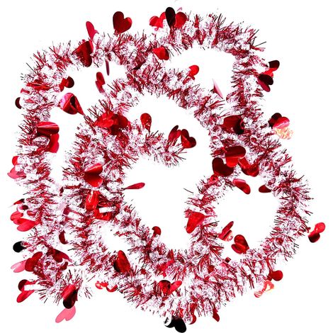 Guirlande En Fil Métallique En Forme De Cœur - Décoration Suspendue Pour Plafond - PVC Brillant - 200 cm - Idéale Pour Fêtes Et Décorations Intérieures (1/5)