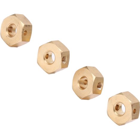 Adaptateurs hexagonaux de roue RC en laiton robuste et durable, aspect élégant, installation facile. Extension de moyeu hexagonal RC pour Axial 10 mm. (1/5)