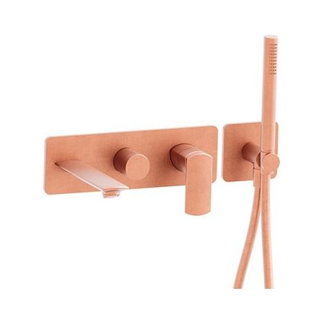 Bain Douche Mural Profilo Encastre 3 Sorties Or Rose Brosse Robinetterie PROFILO - CRISTINA ONDYNA PF10334P
