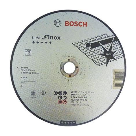 Bosch 2608603508 Disco abrasivo corte recto Best Inox 230x2,5mm