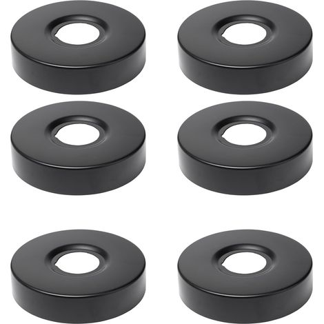 (6 Pièces Rosace Mitigeur Douche Noir Rosace Robinet Douche Inox, Cache Tuyau Radiateur Mural, pour Robinet, Vanne D'angle, Conduites Gaz (1/5)