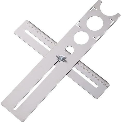 Localisateur De Trous De Carrelage, Mesure Précise De 400 Mm, Outil De Poinçonnage De Marbre Universel Portable en Acier Inoxydable pour Constructeur, Couvreurs, Carreleurs (1/5)