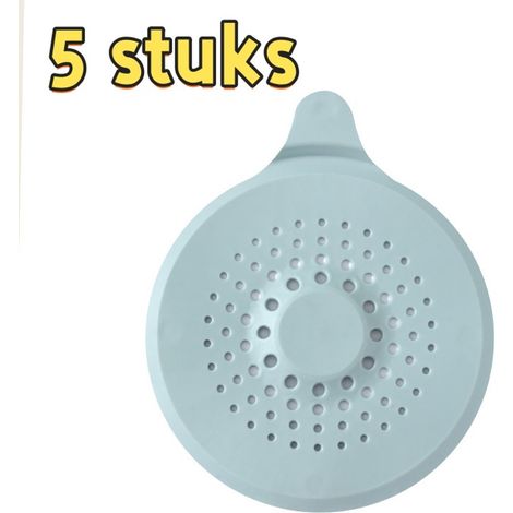 Bonde de sol en silicone 5 pièces - Anti-obstruction - Filtre d'égout - Lavabo - Bonde de sol étanche, idéale pour la désodorisation, la prévention des fuites et la salle de bain - 14 x 17 cm - Bleu m (1/5)