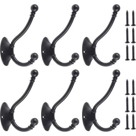 Lot de 6 patères rétro (noires) (1/4)
