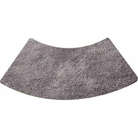 Kaelt - Tapis de douche rond festonné, tapis de douche quart de rond en microfibre, lavable en machine, antidérapant, gris, 45x100cm (1/4)