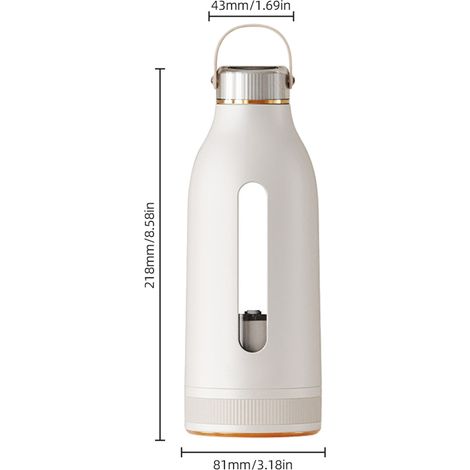 Ortviai Mixeur Portable 80 W pour Smoothies – 400 ml, Batterie Rechargeable USB-C, 10 Lames Acier Inoxydable, Blanc (1/4)