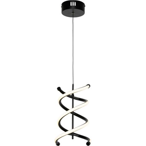 Litecraft Denny Ceiling Pendant Spiral Warm White Integrated LED Light - Black (1/5)