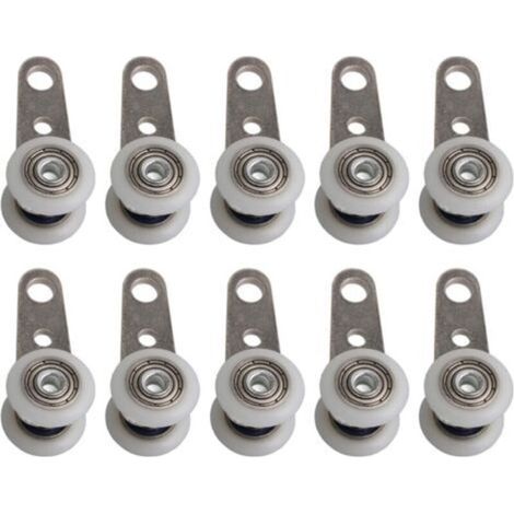 Set of 10 rollers for patio doors or sliding doors - made of metal and plastic - 4.5 x 1.9 cm (1/4)
