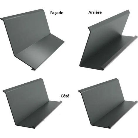 Kit bordures de cheminée acier 1250 x 300 x 200 – Gris mat RAL 7024