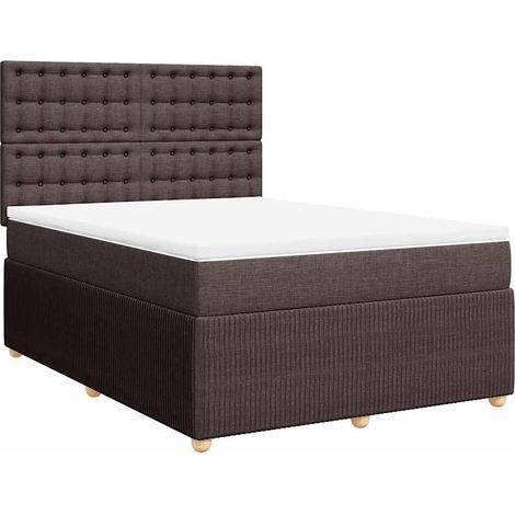 Maison Exclusive - Sommier à lattes de lit avec matelas Marron foncé 160x200 cm (1/5)