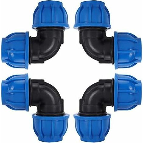 4 Stück 32-mm-Wasserrohr-Winkelverbinder aus PE-Kunststoff, Schnellkupplungszubehör für Trinkwasserreiniger (ø 32)
