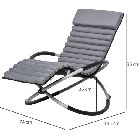 Fauteuil à bascule/transat de jardin ergonomique 2 en 1, métal/textile, forme sphérique, noir, 145 x 74 x 88 cm, pour un confort optimal au jardin (1/5)