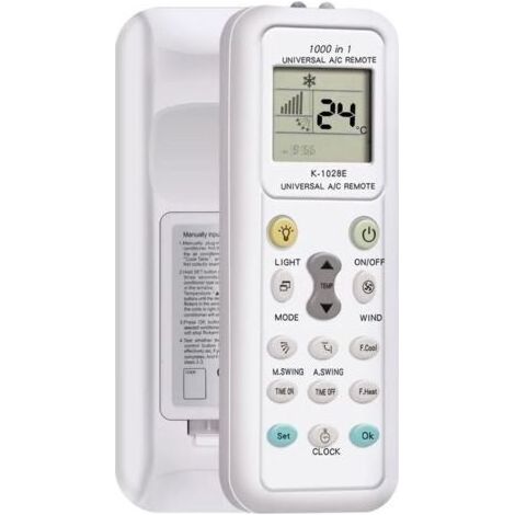 Telecommande Universelle clim,Télécommande Universelle pour climatiseur,telecommande climatiseur Universel,Compatible avec Toutes Les Marques de Clime,Compatible avec Aermec, Airwell, Airton,ECO,etc L (1/5)