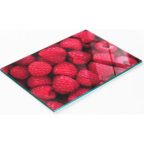 Planche décorative multifonctionnelle de cuisine en verre trempé framboise 80x52 cm (1/5)