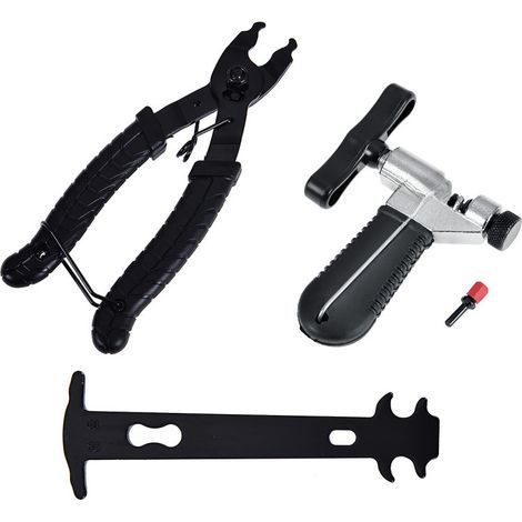 Outil pour chaîne de vélo, pied à coulisse pour chaîne de VTT, coupe-chaîne, outil de démontage de chaîne, pince à boucle magique (pied à coulisse noir + coupe-chaîne + pince) (1/5)