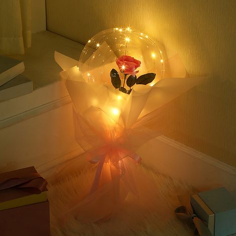 Bouquet De Roses - Ballon À Led Rose - Décoration Pour Mariage Fête Et Noël - 1 Pièce (1/5)