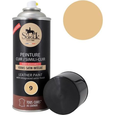 Vernice per pelle/ecopelle (spray da 400 ml, 9-BEIGE) - SOFOLK - Cura per sedili e volanti auto, divani, scarpe (1/4)