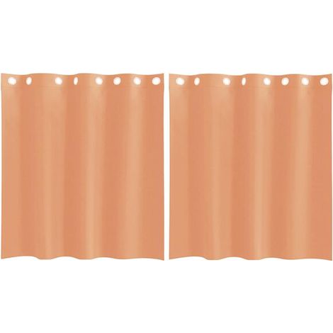 Voilages à œillets, 2 pièces, couleur terre cuite (1/5)