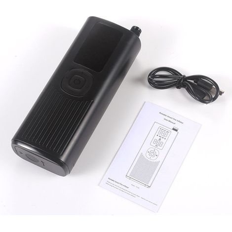Inflador de neumáticos inalámbrico para coche, mini compresor de aire portátil con pantalla LCD digital, luz LED, 5 modos de inflado para coche/bicicleta/motocicleta/balón. (1/3)