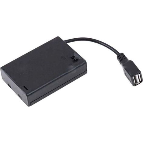 Boîtier De Batterie 3Xaa Avec Interrupteur Et Port Usb - Pour Kit D'éclairage Led - Noir (1/4)