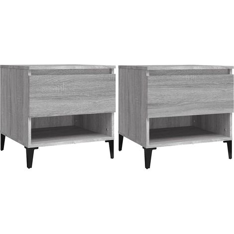 Maison Exclusive - Beistelltische 2 Stk. Grau Sonoma 50x46x50 cm (1/5)