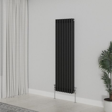 WarmeHaus Traditional Radiator Black Triple Column 1500x472mm (1/5)