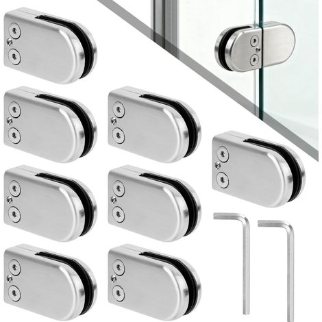 8 Pcs Pince Verres, Pince à Verre Réglable de 8 - 10 mm, Supports Pinces à Verre de fixation en acier inoxydable (1/5)