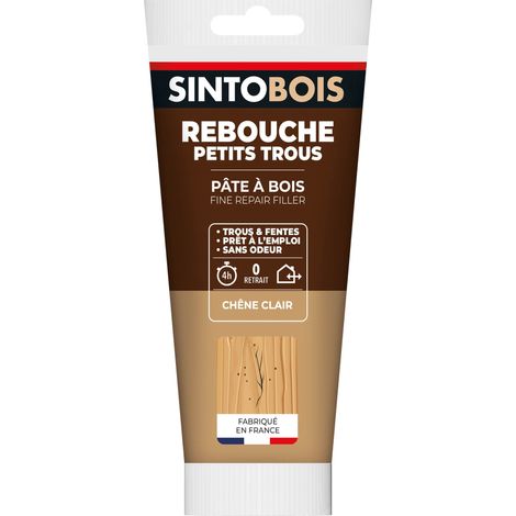 Rebouche imperfections - Pâte à bois naturel 250g Chêne clair SINTO