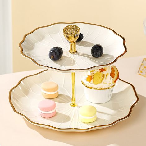 Plate À Fruits Multi-niveaux - 25 x 25 x 16 cm - En Plastique - Pour Table Basse Cuisine Salon - 1 Pièce (1/5)