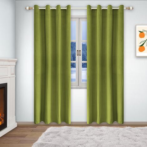 Rideaux occultants, idéaux pour la chambre, à œillets, isolants thermiques et phoniques, pour le salon (lot de 2), dimensions : 132 x 160 cm (largeur x longueur).