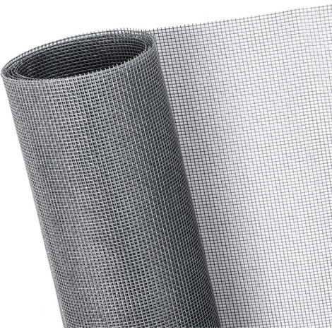 Moustiquaire en fibre de verre gris, adaptable, facile à installer, pour fenêtres et portes (1/5)