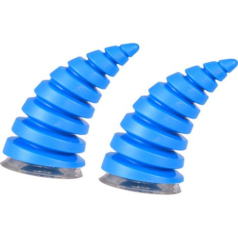 Paire de cornes décoratives universelles pour casque de moto, style diable, bleues, pour vélo et moto (1/5)