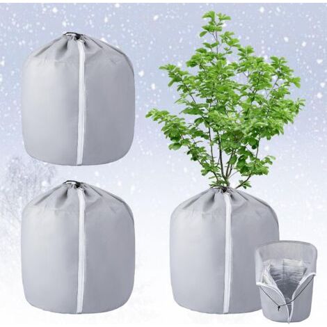 QORVA-Housses d'Hivernage pour Plantes en Pot, 2 Pièces Sac Antigel pour Plantes en Pot, 50x45cm Protections Thermiques pour Plantes, Housse Hivernage Plant (1/5)