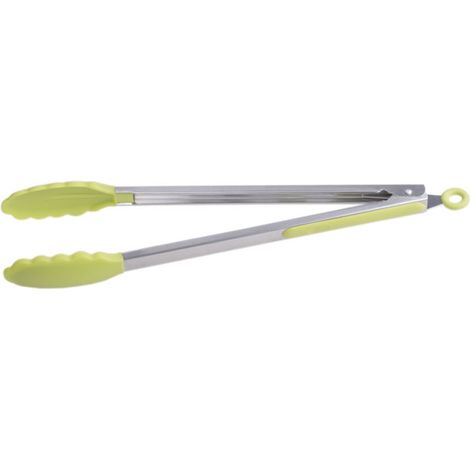 Pinzas para parrilla con mango de silicona, Master Grill, modelo MG300, herramienta de cocina, manejo fácil y seguro, color negro