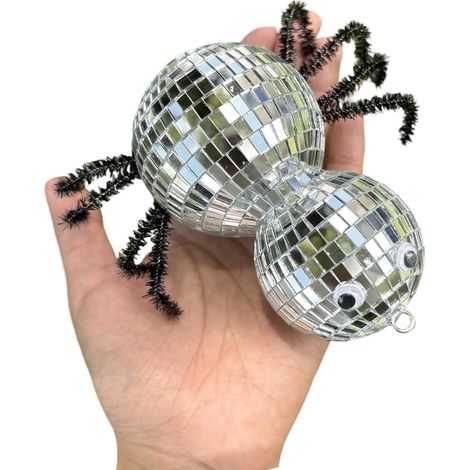 Araignées scintillantes réalistes pour Halloween, Noël, événement, décoration de bureau, festival, cheminée, cheminée (1/4)