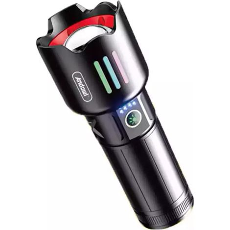 Andowl - Torcia Elettrica Alta Potenza Batteria Ricaricabile Led Portatile Indicatore Carica Q-st80 - (1/5)