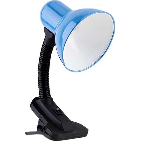 Lampe de bureau - AVIZAR - Noir/Bleu - 40W - Col flexible 360° - Pince de fixation (1/5)