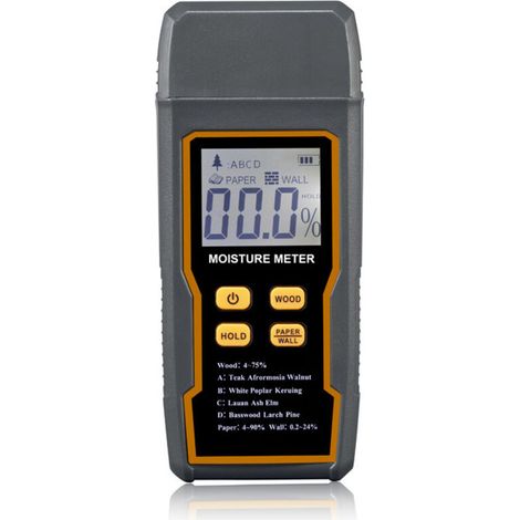Crezuo 4-Modus Multifunktions-Feuchtigkeitsdetektor mit LCD-Bildschirm für Holzbaustoffe